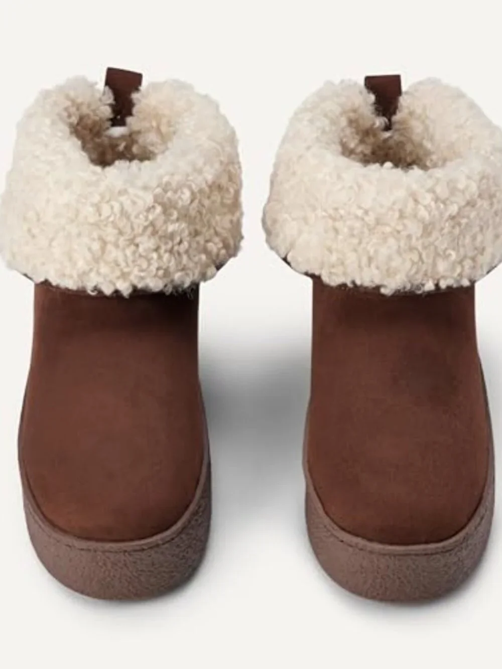 Faux Shearling Lined Platform Ankle Boots with Memory Foam